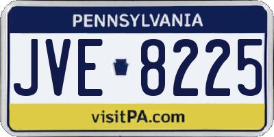 PA license plate JVE8225