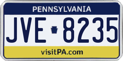 PA license plate JVE8235