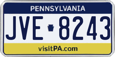 PA license plate JVE8243