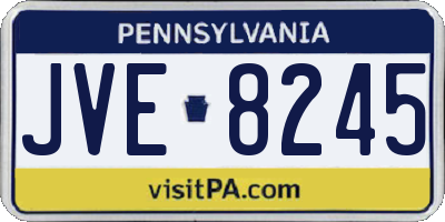 PA license plate JVE8245