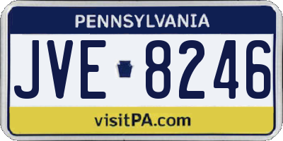 PA license plate JVE8246
