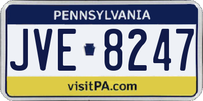 PA license plate JVE8247