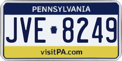 PA license plate JVE8249