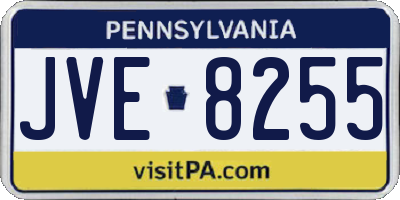 PA license plate JVE8255