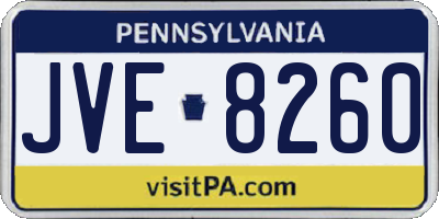 PA license plate JVE8260