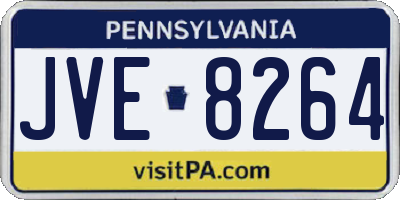 PA license plate JVE8264