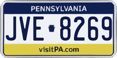PA license plate JVE8269