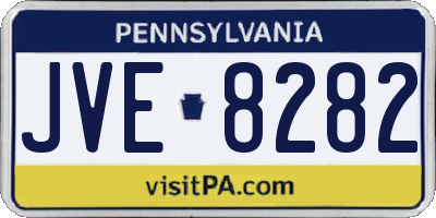 PA license plate JVE8282