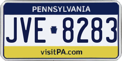 PA license plate JVE8283