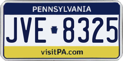 PA license plate JVE8325