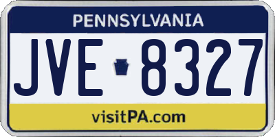 PA license plate JVE8327
