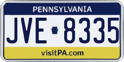 PA license plate JVE8335
