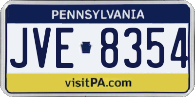 PA license plate JVE8354