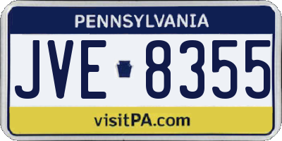 PA license plate JVE8355