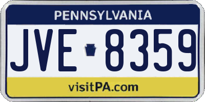 PA license plate JVE8359
