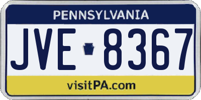 PA license plate JVE8367