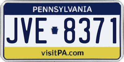 PA license plate JVE8371