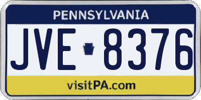 PA license plate JVE8376