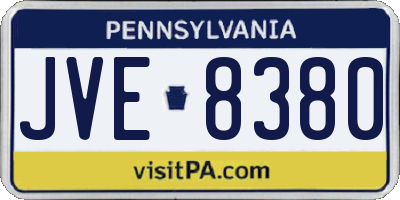 PA license plate JVE8380