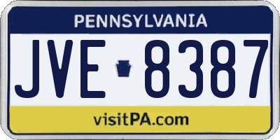 PA license plate JVE8387