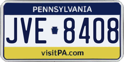 PA license plate JVE8408