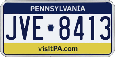 PA license plate JVE8413