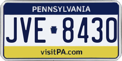 PA license plate JVE8430