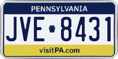 PA license plate JVE8431