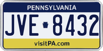 PA license plate JVE8432