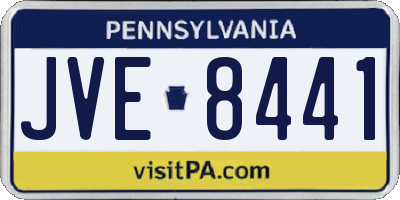 PA license plate JVE8441