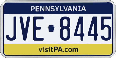 PA license plate JVE8445