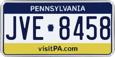PA license plate JVE8458