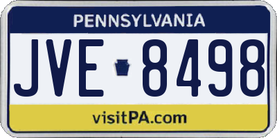 PA license plate JVE8498