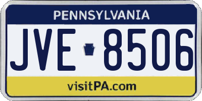 PA license plate JVE8506