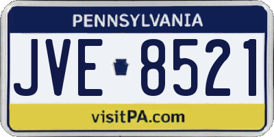 PA license plate JVE8521