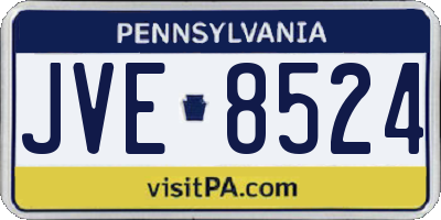 PA license plate JVE8524