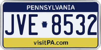 PA license plate JVE8532