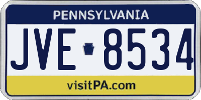 PA license plate JVE8534