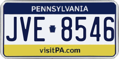 PA license plate JVE8546