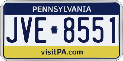 PA license plate JVE8551