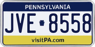 PA license plate JVE8558