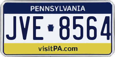 PA license plate JVE8564