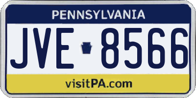 PA license plate JVE8566