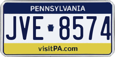 PA license plate JVE8574