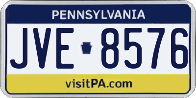 PA license plate JVE8576