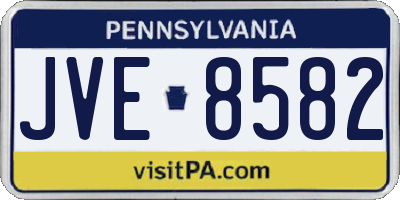 PA license plate JVE8582