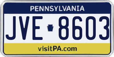PA license plate JVE8603