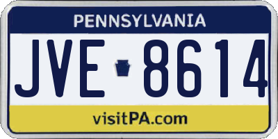 PA license plate JVE8614