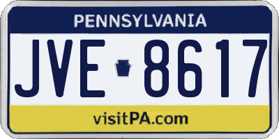 PA license plate JVE8617