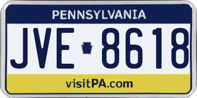 PA license plate JVE8618